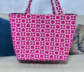 Moroccan tote bag for everyday use large bag shopping bag with Zallij look