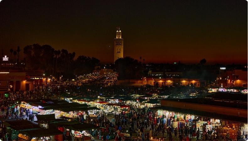 Photograph: Francisco Cornellana / pexels.com / Jemaa el-Fnaa food stalls