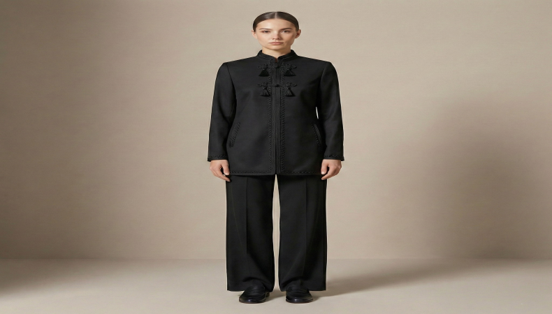 Womens Wool Jacket Short Moroccan Peacoat Warm Mlifa Coatigan Hip Length Winter Blazer Black Olive and Burgundy Office Wear